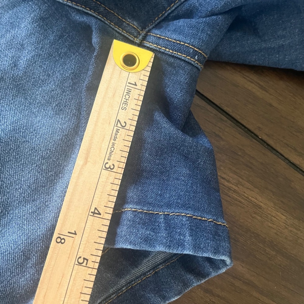 One5One Denim Shorts Women 10/30 Blue Excellent Mid Rise Double Button Utility - Picture 9 of 9